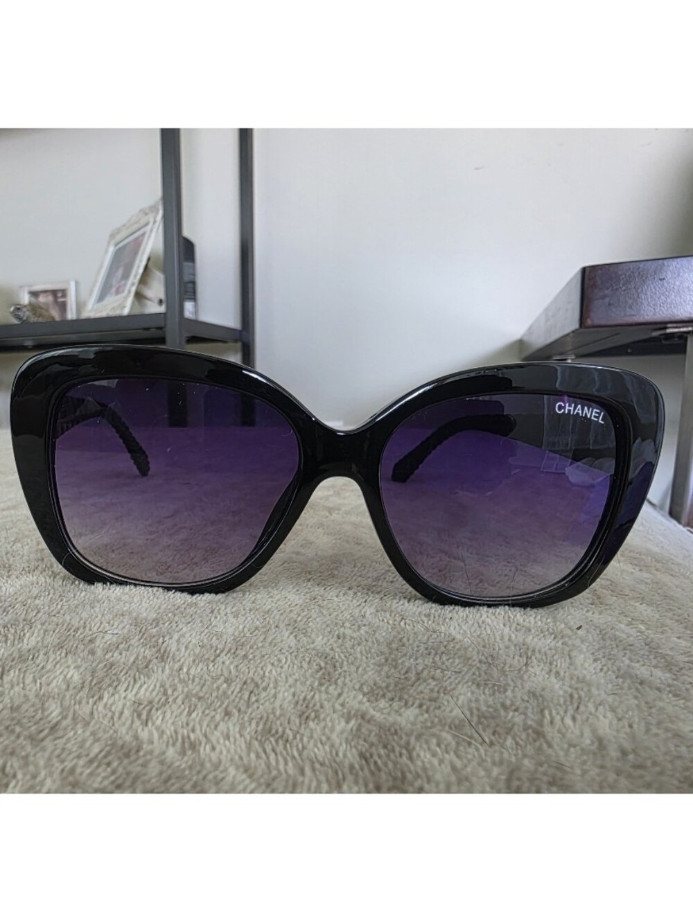 Fashion Women’s Black Sunglasses w/Gradient Black Lenses